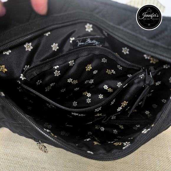Vera Bradley Black Quilted Hipster Crossbody Bag - Picture 9 of 13